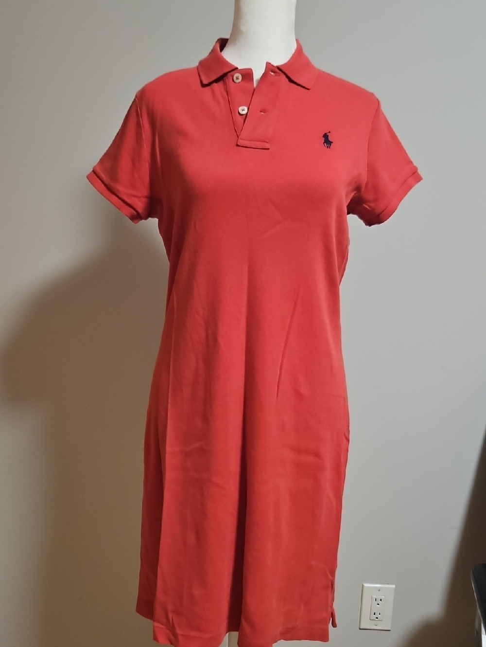 Ralph Lauren Coral Polo with Knit Trim
